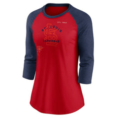 St. Louis Cardinals Nike Women's Next Up Tri-Blend Raglan 3/4-Sleeve T-Shirt - MLB