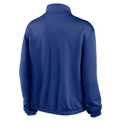 Chicago Cubs Nike Women's Rewind Splice Half-Zip Semi-Cropped Bubble Hem Sweatshirt - MLB