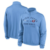 Minnesota Twins Nike Women's Rewind Splice Half-Zip Semi-Cropped Bubble Hem Sweatshirt - MLB