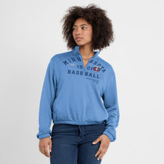 Minnesota Twins Nike Women's Rewind Splice Half-Zip Semi-Cropped Bubble Hem Sweatshirt - MLB