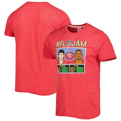 Jerry Rice & Steve Young San Francisco 49ers Homage Unisex NFL Jam Retired Tri-Blend T-Shirt Scarlet | NFL