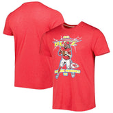 Patrick Mahomes Kansas City Chiefs Homage Unisex NFL Blitz Player Tri-Blend T-Shirt Heathered Heather Red | NFL