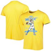 Justin Herbert Los Angeles Chargers Homage Unisex NFL Blitz Player Tri-Blend T-Shirt Heather Gold | NFL
