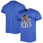Jonathan Taylor Indianapolis Colts Homage Unisex Caricature Player Tri-Blend T-Shirt Heather Royal | NFL