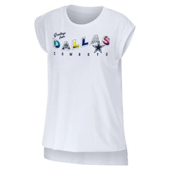 Dallas Cowboys WEAR by Erin Andrews Women's Greetings From Muscle T-Shirt White | NFL