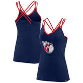 Cleveland Guardians Fanatics Women's Barrel It Up Cross Back V-Neck Tank Top - MLB