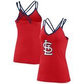 St. Louis Cardinals Fanatics Women's Barrel It Up Cross Back V-Neck Tank Top - MLB