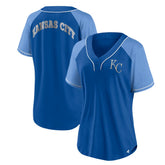 Kansas City Royals Fanatics Women's Ultimate Style Raglan V-Neck T-Shirt - MLB