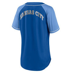 Kansas City Royals Fanatics Women's Ultimate Style Raglan V-Neck T-Shirt - MLB