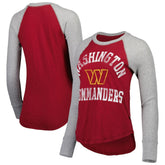 Washington Commanders Touch Women's Waffle Raglan Lightweight Long Sleeve T-Shirt Burgundy | NFL