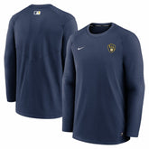 Milwaukee Brewers Nike Authentic Collection Logo Performance Long Sleeve T-Shirt - MLB
