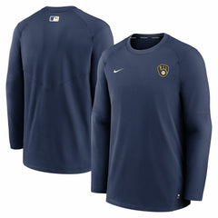 Milwaukee Brewers Nike Authentic Collection Logo Performance Long Sleeve T-Shirt - MLB