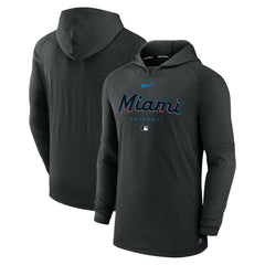 Miami Marlins Nike Authentic Collection Lightweight Dri-FIT Hooded Pullover - MLB