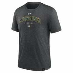 Milwaukee Brewers Nike Authentic Collection Early Work Tri-Blend Performance T-Shirt - MLB