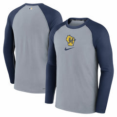 Milwaukee Brewers Nike Authentic Collection Game Raglan Performance Long Sleeve T-Shirt - MLB