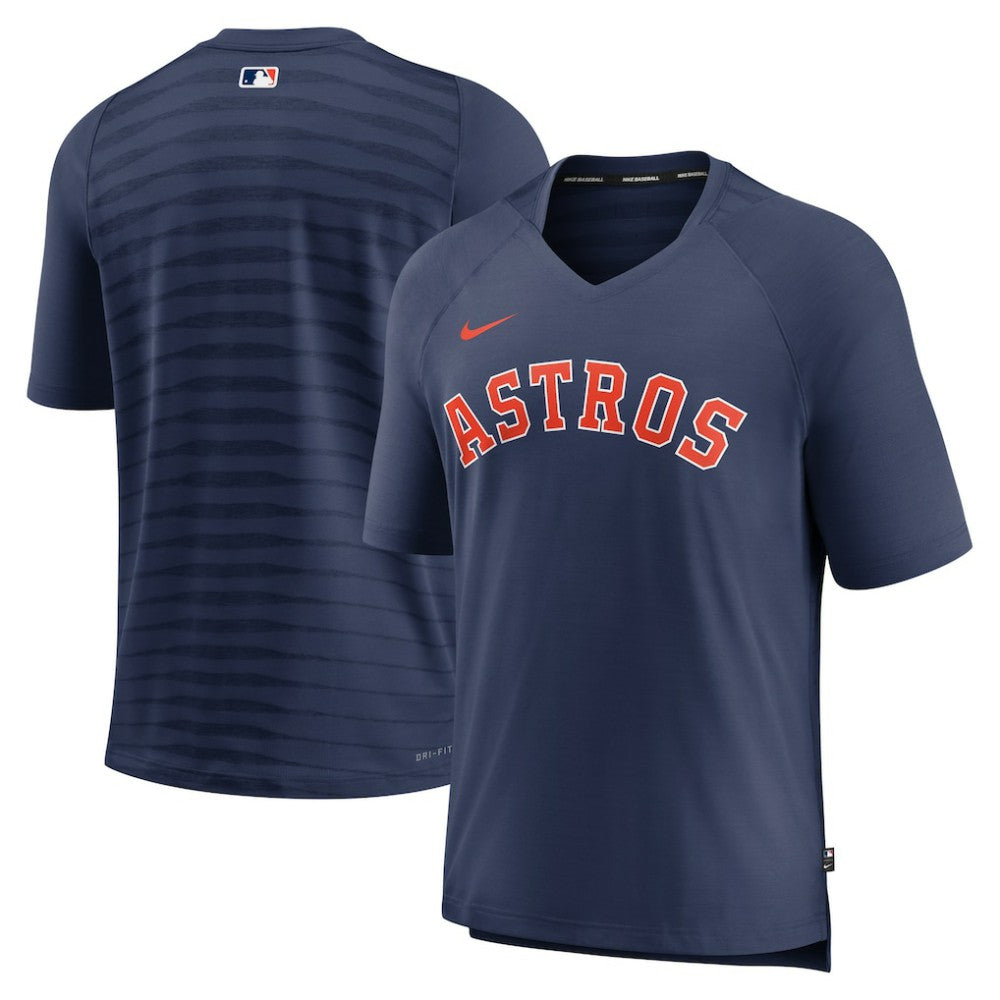 Houston Astros Nike Authentic Collection Pregame Raglan Performance V-Neck T-Shirt - MLB