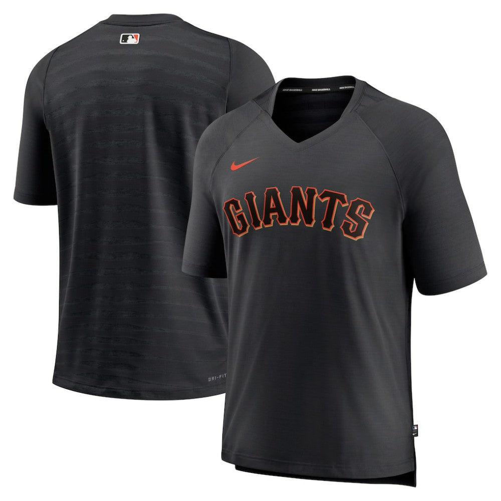 San Francisco Giants Nike Authentic Collection Pregame Raglan Performance V-Neck T-Shirt - MLB