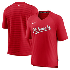 Washington Nationals Nike Authentic Collection Pregame Raglan Performance V-Neck T-Shirt - MLB