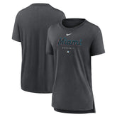 Miami Marlins Nike Women's Authentic Collection Early Work Tri-Blend T-Shirt - MLB