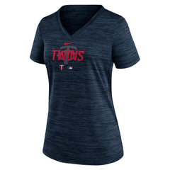 Minnesota Twins Nike Women's Authentic Collection Velocity Practice Performance V-Neck T-Shirt - MLB