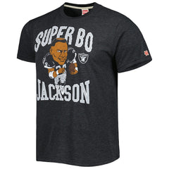 Bo Jackson Las Vegas Raiders Homage Unisex Unisex Caricature Retired Player Tri-Blend T-Shirt Heather Black | NFL