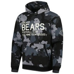 Chicago Bears The Wild Collective Camo Pullover Hoodie Black | NFL