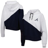Atlanta Braves DKNY Sport Women's Bobbi Colorblock Pullover Hoodie - MLB