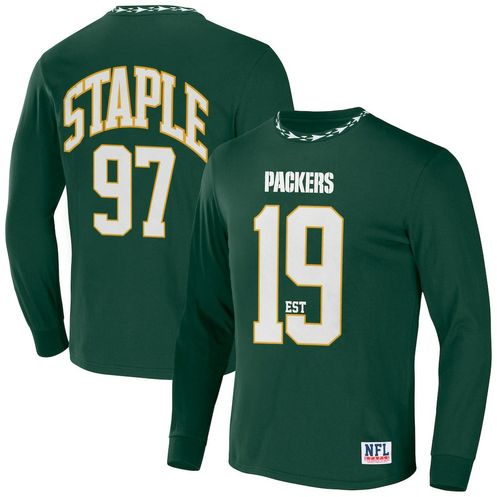 Green Bay Packers NFL x Staple Core Team Long Sleeve T-Shirt Hunter Green | NFL