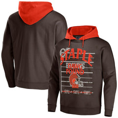 Cleveland Browns NFL x Staple Throwback Vintage Wash Pullover Hoodie Brown | NFL