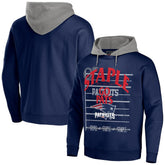 New England Patriots NFL x Staple Throwback Vintage Wash Pullover Hoodie Navy | NFL