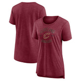 Cleveland Cavaliers Women's Heritage Tri-Blend T-Shirt Heather Wine - NBA
