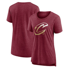 Cleveland Cavaliers Women's Gradient Logo Tri-Blend T-Shirt Heather Wine - NBA
