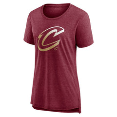 Cleveland Cavaliers Women's Gradient Logo Tri-Blend T-Shirt Heather Wine - NBA