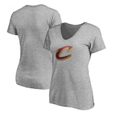 Cleveland Cavaliers Women's Primary Team Logo V-Neck T-Shirt Heathered Gray - NBA