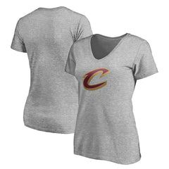 Cleveland Cavaliers Women's Primary Team Logo V-Neck T-Shirt Heathered Gray - NBA