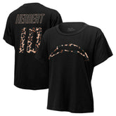 Justin Herbert Los Angeles Chargers Majestic Threads Women's Leopard Player Name & Number T-Shirt Black | NFL