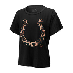 Jonathan Taylor Indianapolis Colts Majestic Threads Women's Leopard Player Name & Number T-Shirt Black | NFL