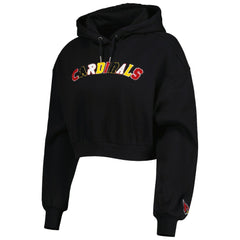 Arizona Cardinals The Wild Collective Women's Cropped Pullover Hoodie Black | NFL