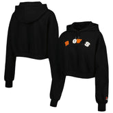 Cleveland Browns The Wild Collective Women's Cropped Pullover Hoodie Black | NFL