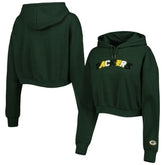 Green Bay Packers The Wild Collective Women's Cropped Pullover Hoodie Green | NFL