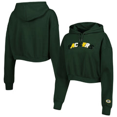 Green Bay Packers The Wild Collective Women's Cropped Pullover Hoodie Green | NFL