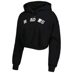 Las Vegas Raiders The Wild Collective Women's Cropped Pullover Hoodie Black | NFL