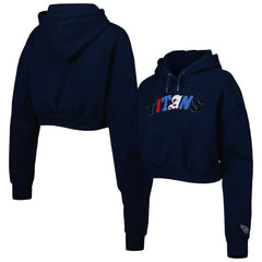 Tennessee Titans The Wild Collective Women's Cropped Pullover Hoodie Navy | NFL
