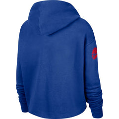 Philadelphia 76ers Women's Split Flip Courtside Cropped Pullover Hoodie Royal - NBA