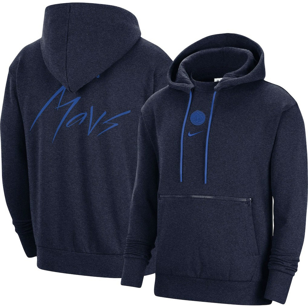 Dallas Mavericks Courtside Versus Flight Pullover Hoodie Heather Navy - NBA