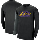 Los Angeles Lakers Courtside Versus Flight MAX90 Long Sleeve T-Shirt Black - NBA