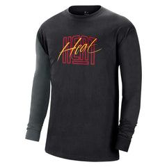 Miami Heat Courtside Versus Flight MAX90 Long Sleeve T-Shirt Black - NBA