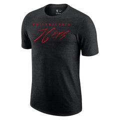 Philadelphia 76ers Courtside Versus Flight Max90 T-Shirt Heather Black - NBA