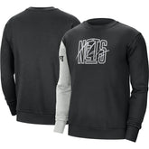 Brooklyn Nets Courtside Versus Force & Flight Pullover Sweatshirt Black/Heather Gray - NBA