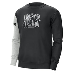 Brooklyn Nets Courtside Versus Force & Flight Pullover Sweatshirt Black/Heather Gray - NBA